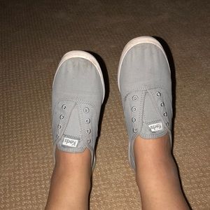 Gray slip on Keds shoes